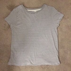 Striped White & Black Top